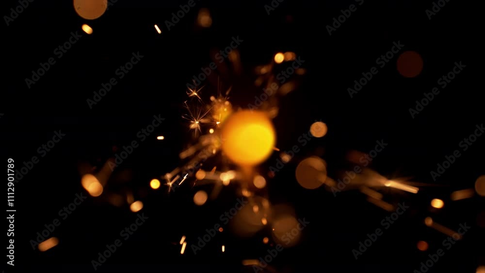 Super Slow Motion Shot of Golden Sparkler Festive Background at 1000fps. Super Slow Motion Shot of Golden Sparkler Festive Background at 1000fps.