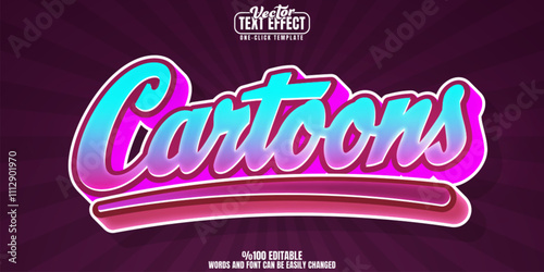 Cartoon editable text effect, customizable comic and animation 3d font style