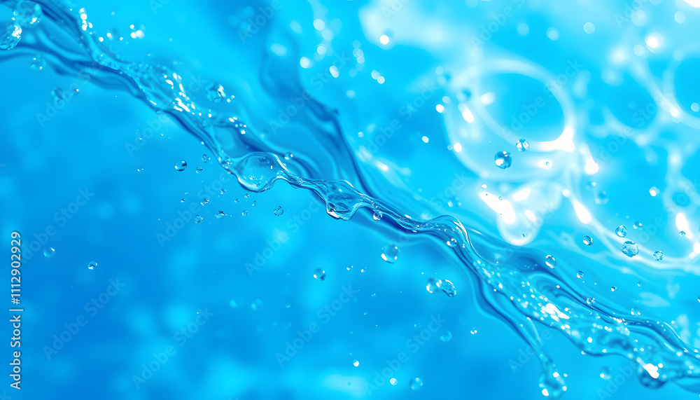 Blue water texture as aquatic background, nature and science concept, skincare cosmetics and hygiene macro closeup isolated with white highlights, png Blue water texture as aquatic background, nature and science concept, skincare cosmetics and hygiene macro closeup isolated with white highlights, png