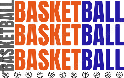 Colorful Minimalist Typography Basketball T shirt design