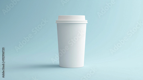 Wallpaper Mural Empty white coffee cup on a light blue background highlighting potential for branding ideas Torontodigital.ca