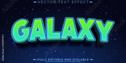Galaxy alien text effect, editable ufo and space text style