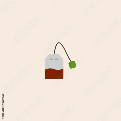 Tea Bag flat Vector design.