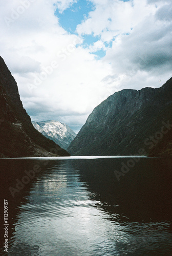 Fjord in Gudvangen in Norway photo