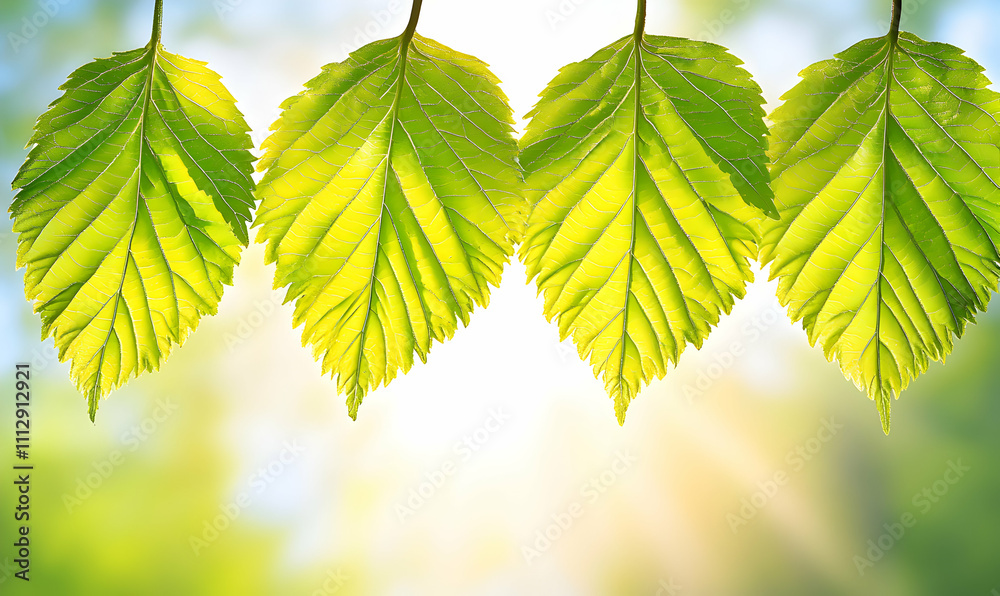Vibrant green leaves backlit by sunlight, creating a refreshing and natural background image ideal for spring or summer themes. Vibrant green leaves backlit by sunlight, creating a refreshing and natural background image ideal for spring or summer themes.