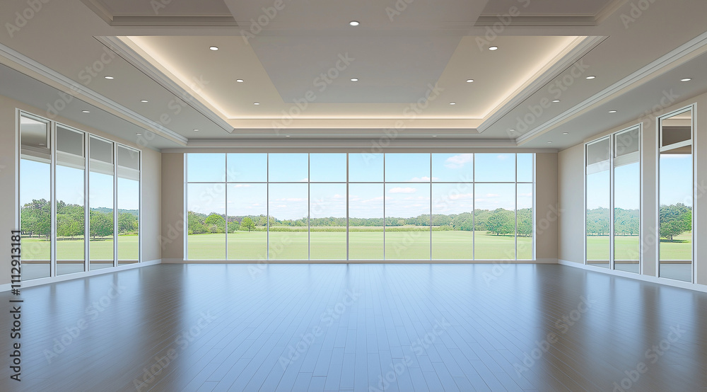 Obraz premium Grand Ballroom with Open Country Views and Elegant Decor