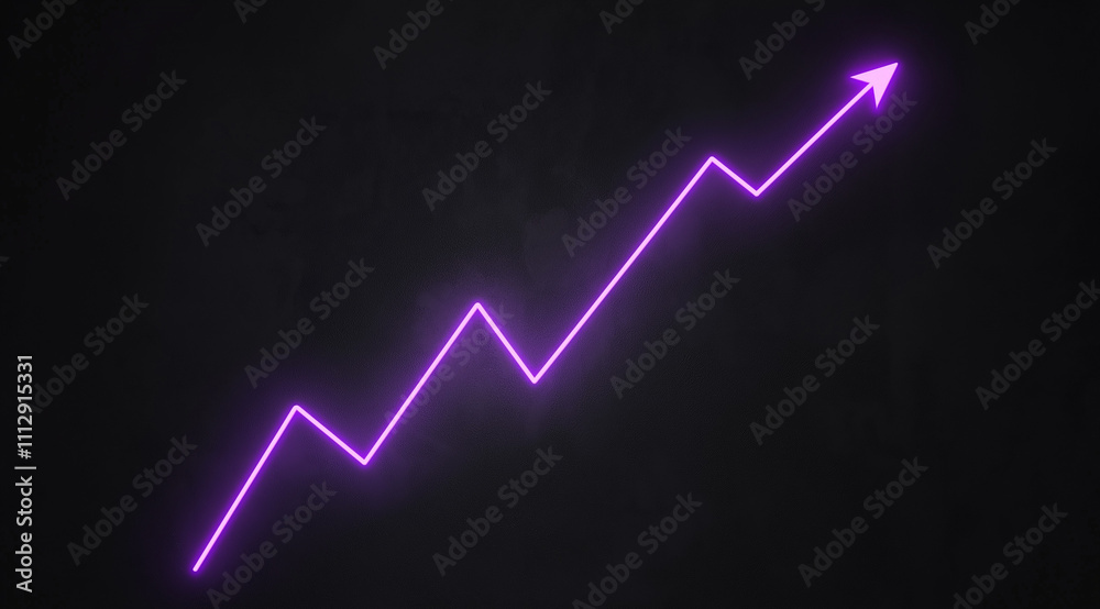 Dynamic Investment Growth Graph Illustration on Dark Background Dynamic Investment Growth Graph Illustration on Dark Background