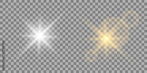 Vector golden light with glare. Sun, sun rays, dawn, glare from the sun png. Gold flare png, glare from flare png.