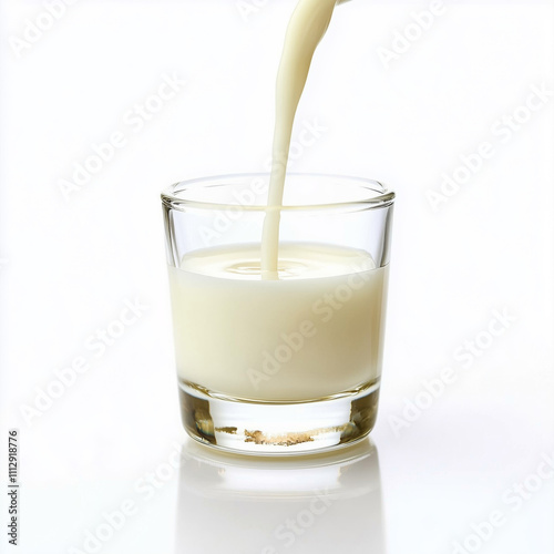 pouring milk into a glass