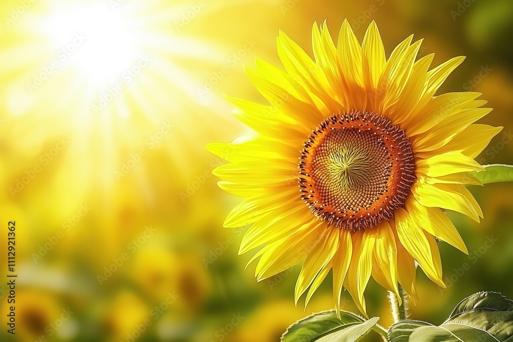 Obraz premium Bright sunflower close-up under sunny light