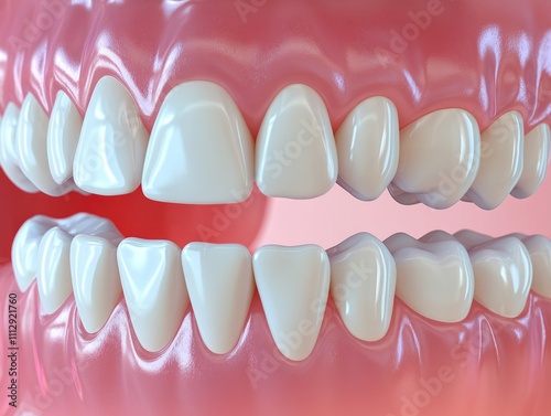 3D Dental Occlusion Illustration: Medically Accurate Representation of Overbite and Malocclusion with Emphasis on Teeth and Smile Care