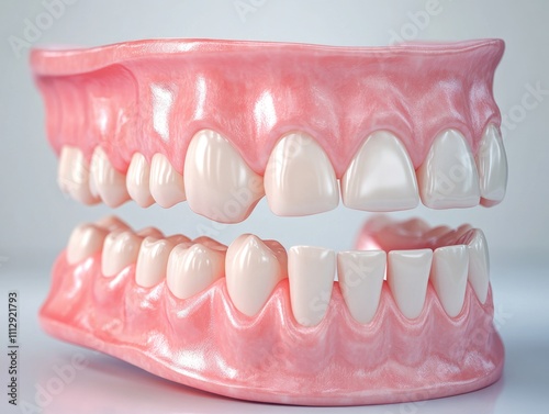 3D Dental Illustration of Overbite Occlusion: Medically Accurate Teeth and Gum Care for a Healthy Smile