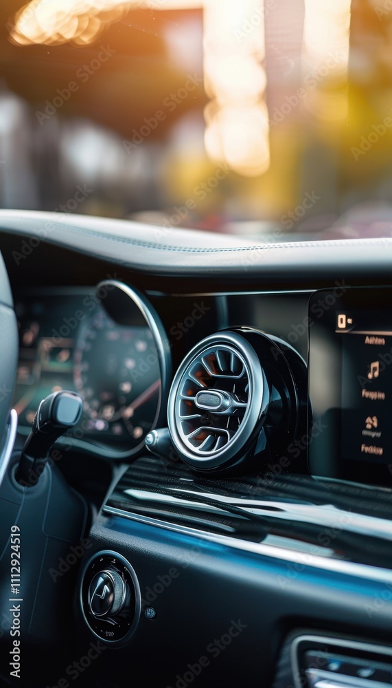 Advanced Air Conditioning System in Modern Car Interior with Digital Controls and Sleek Design