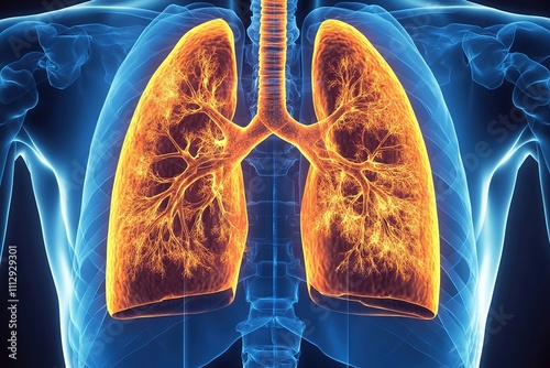 Lungs with cancer, virtual reality organ photo