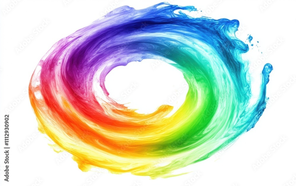 swirling rainbow paint on white background swirling rainbow paint on white background