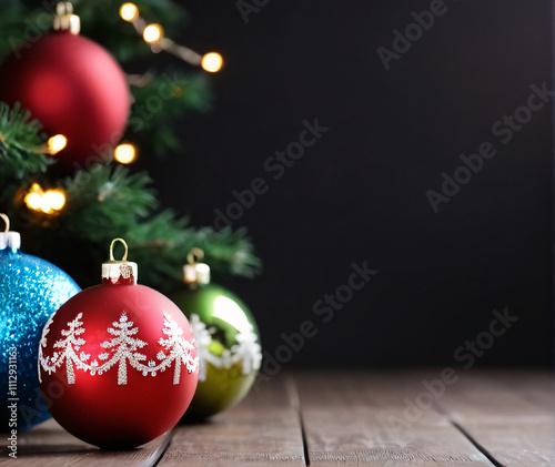 christmas background with balls
