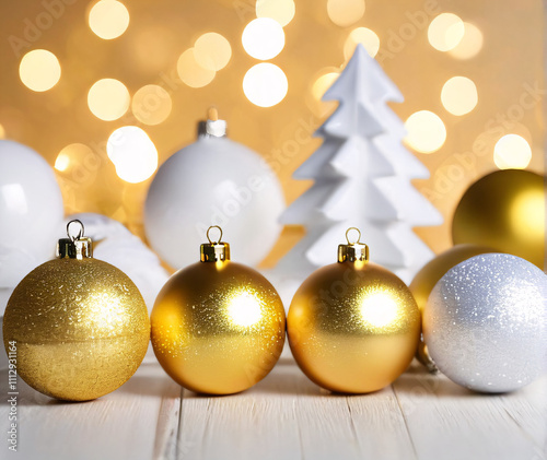 golden christmas balls