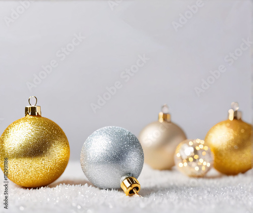 golden christmas balls