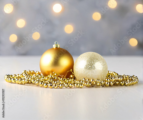 golden christmas balls