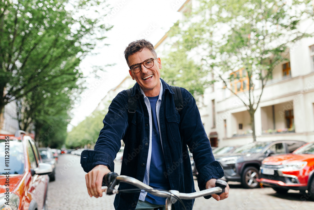 Cheerful biker Cheerful biker