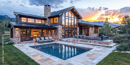 Luxury Mountain Lodge House Home