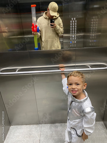 Playfull kid with his older brother Selfie 