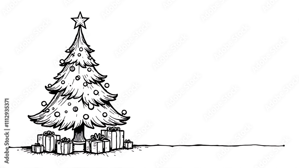 Pencil drawing Pencil drawing Christmas tree with gifts and fireplace Pencil drawing Pencil drawing Christmas tree with gifts and fireplace