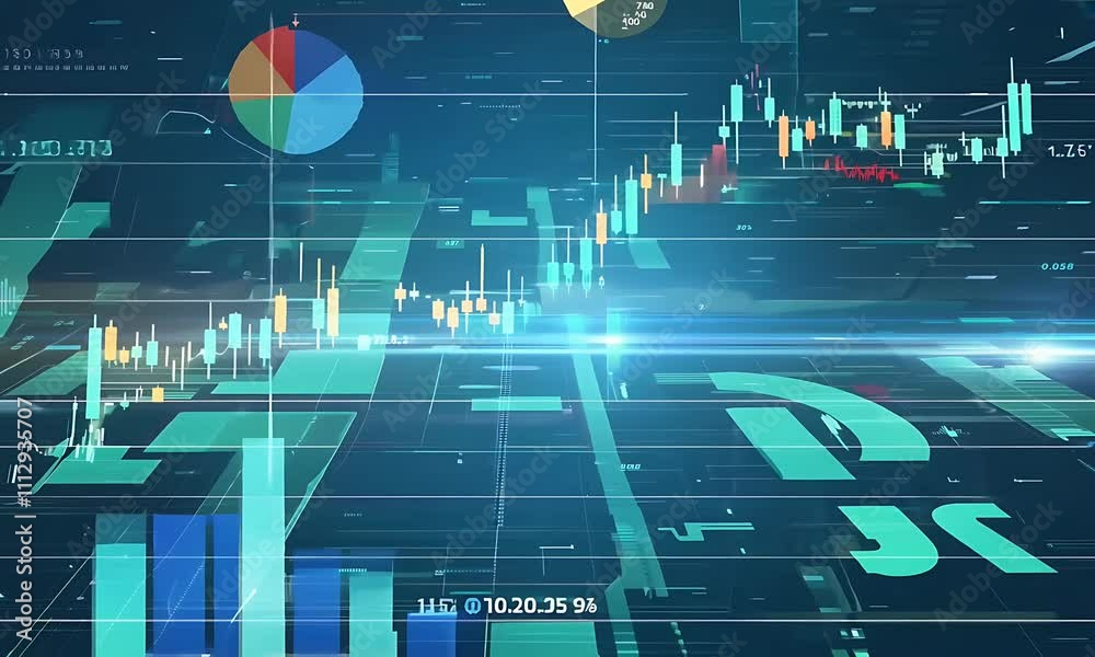 Abstract Tech Background Animation with Blue and Green Colors