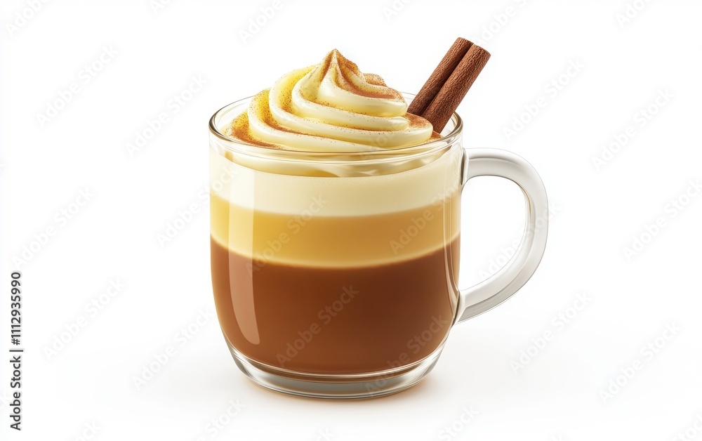 Glass of Hot Buttered Rum A cozy glass mug of hot buttered rum, topped with a dollop of melting butter and garnished with a cinnamon stick, on a white background. Glass of Hot Buttered Rum A cozy glass mug of hot buttered rum, topped with a dollop of melting butter and garnished with a cinnamon stick, on a white background.