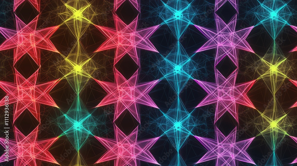 Vibrant Neon Starburst Pattern Digital Art Design Vibrant Neon Starburst Pattern Digital Art Design
