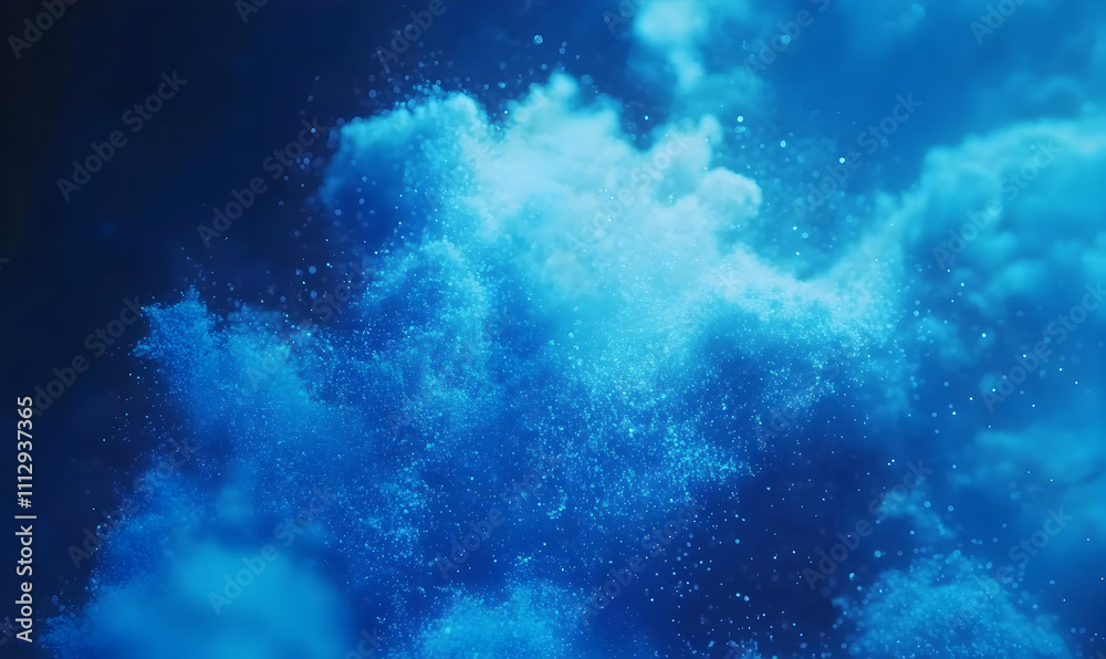 Abstract blue particle explosion, vibrant cosmic dust cloud, dynamic energy burst, digital art background. Abstract blue particle explosion, vibrant cosmic dust cloud, dynamic energy burst, digital art background.