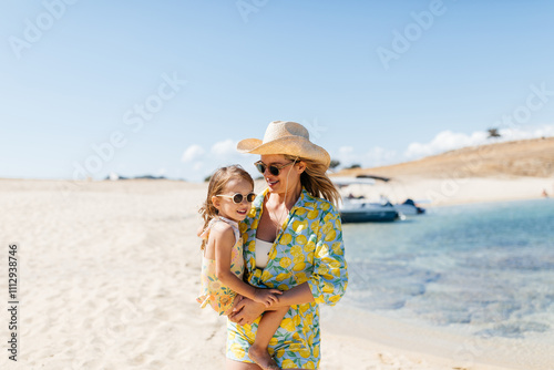 Mother and Daughter on the Beach photo