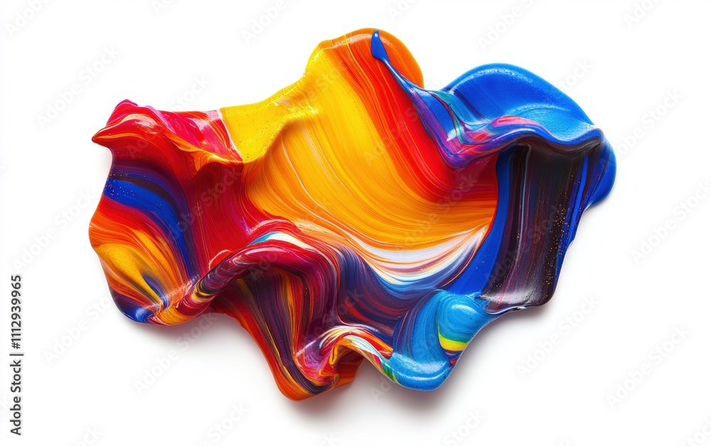 swirling red yellow blue and purple paint on white background swirling red yellow blue and purple paint on white background