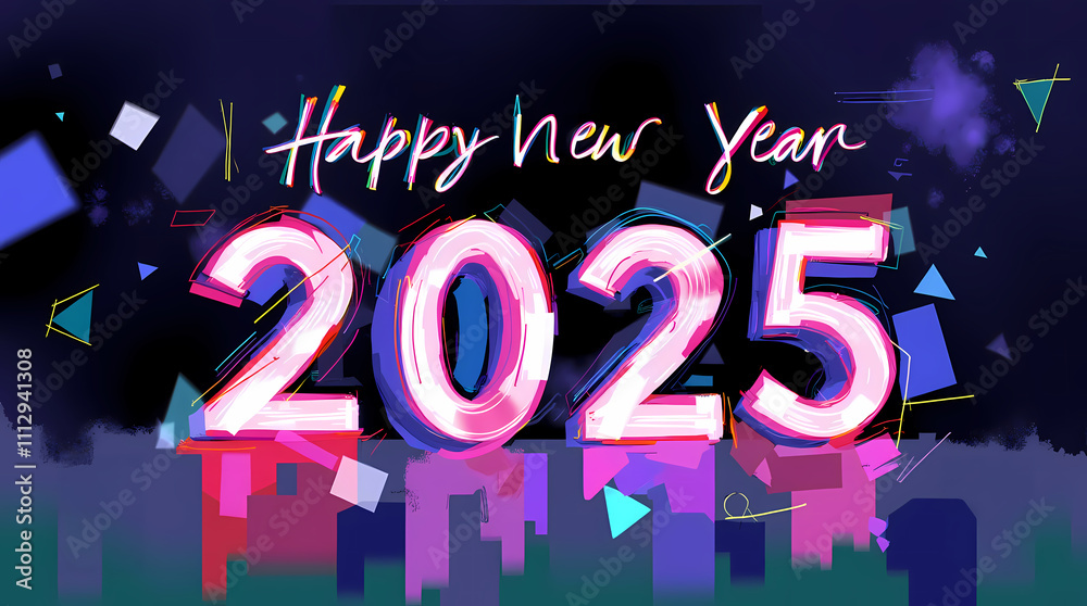 Naklejka premium happy new year
