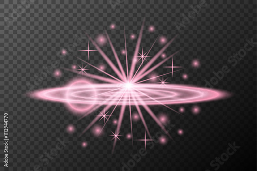 light effect pink isolated flare explosion shiny dust line solar flare star spark neon light holidays festival, vector element