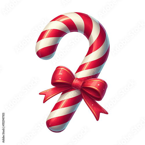 Christmas candy cane PNG element on a transparent background