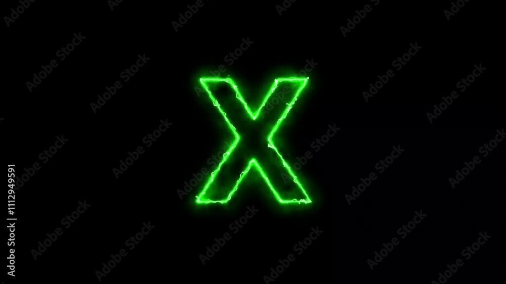 the letter X animation with neon on black background. the letter X animation with neon on black background.
