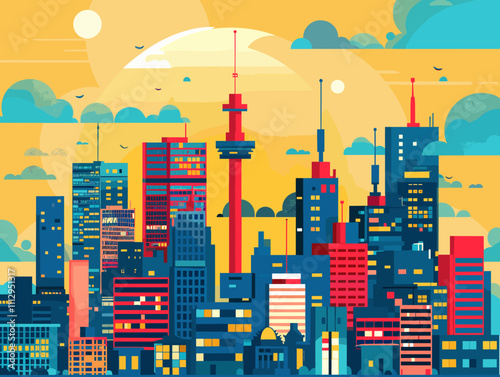 Tokyo City Beautiful Vector Illustration for Postcards, Web Sites and Your Design.