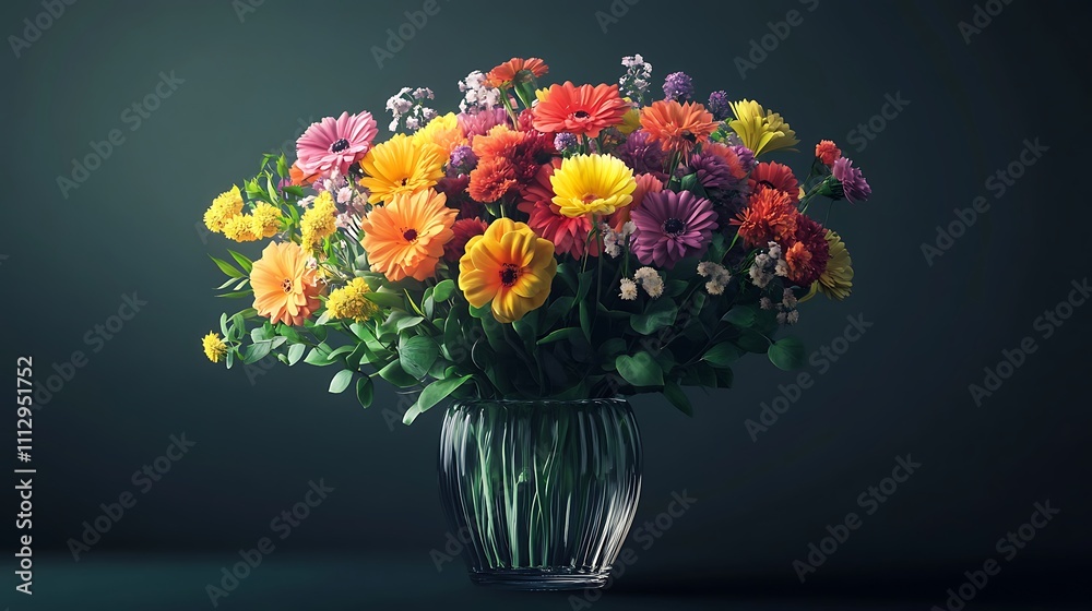 Obraz premium Beautiful vase amidst colorful blossoms picture