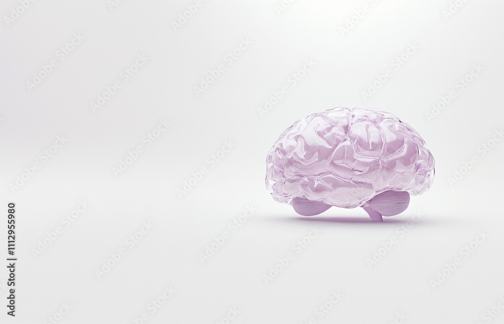 Creative advertising design for World Alzheimer's Day. Brain lilac color on white background. Banner template about Alzheimer's disease, September 21. Important day, concept with space for text Creative advertising design for World Alzheimer's Day. Brain lilac color on white background. Banner template about Alzheimer's disease, September 21. Important day, concept with space for text