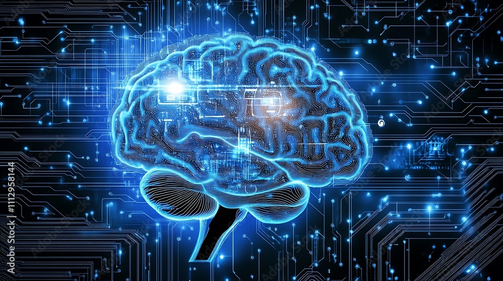 A glowing brain illustration representing the fusion of technology and neuroscience. A glowing brain illustration representing the fusion of technology and neuroscience.