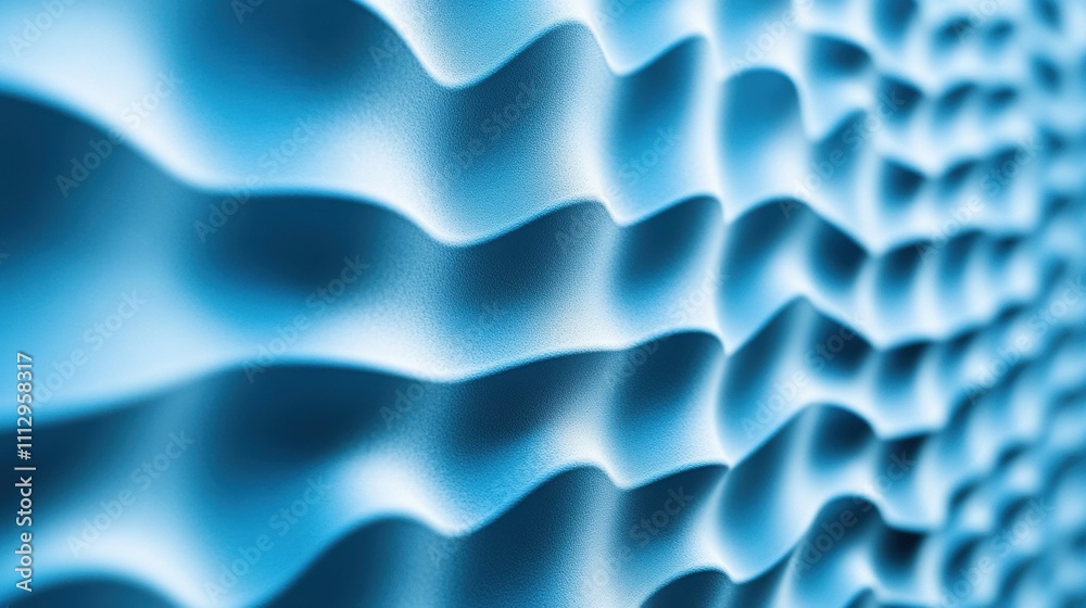 Obraz premium Wavy blue abstract pattern with soft lighting, AI