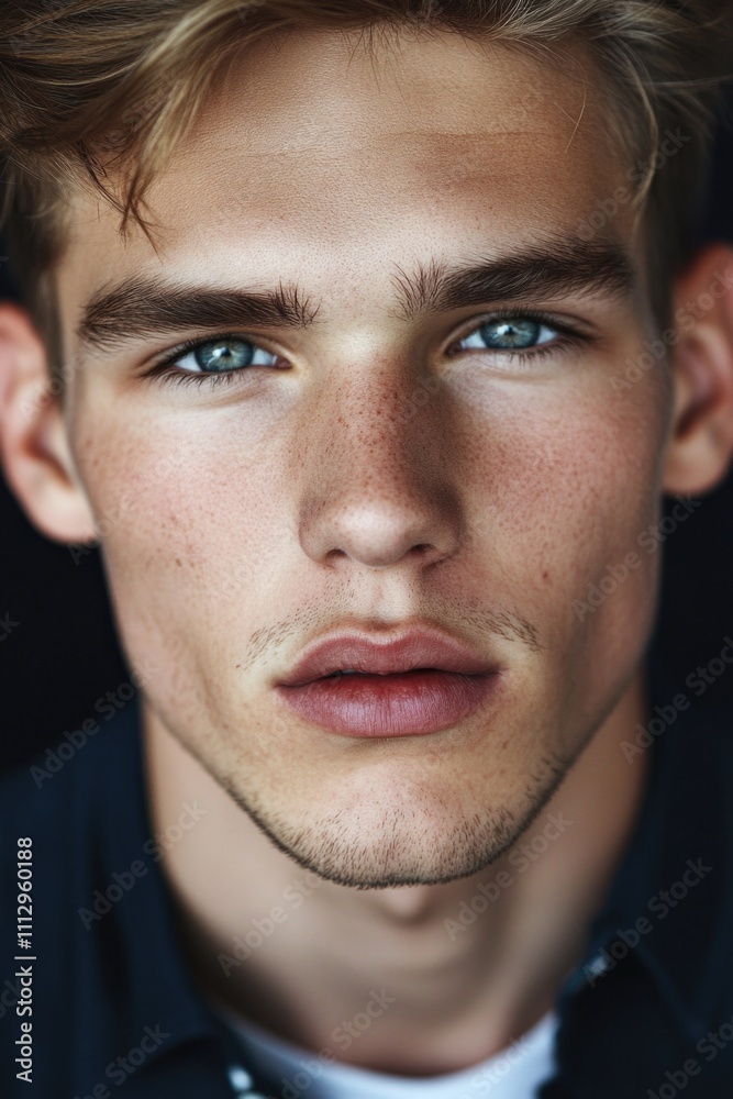 Obraz premium Portrait of a young person with distinctive eye color