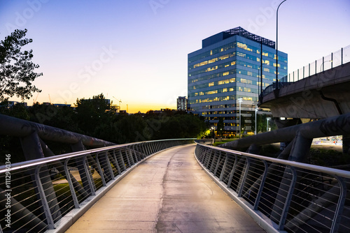 City of Cambridge Massachusetts Landscape with bridge  photo