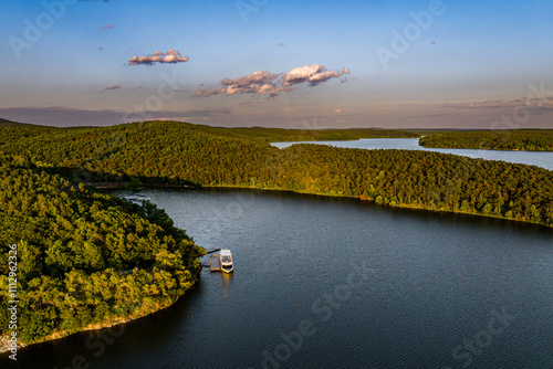 Moon Bay, Jingyuetan National Forest Park, Changchun, China in summer photo