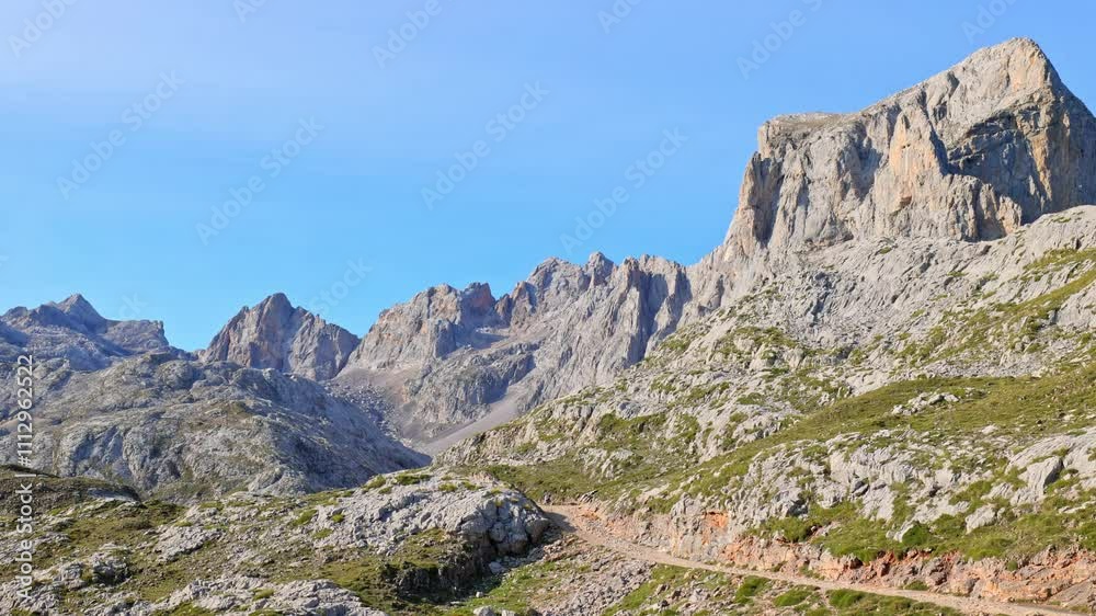 Beautiful view on mountains Peaks of Europe. Picos de Europa, Fuente De - spanish national park. Beautiful view on mountains Peaks of Europe. Picos de Europa, Fuente De - spanish national park.