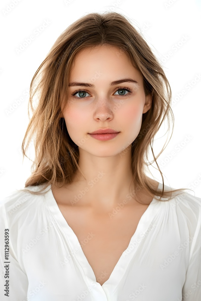 portrait of a lovely young woman isolated on white background portrait of a lovely young woman isolated on white background