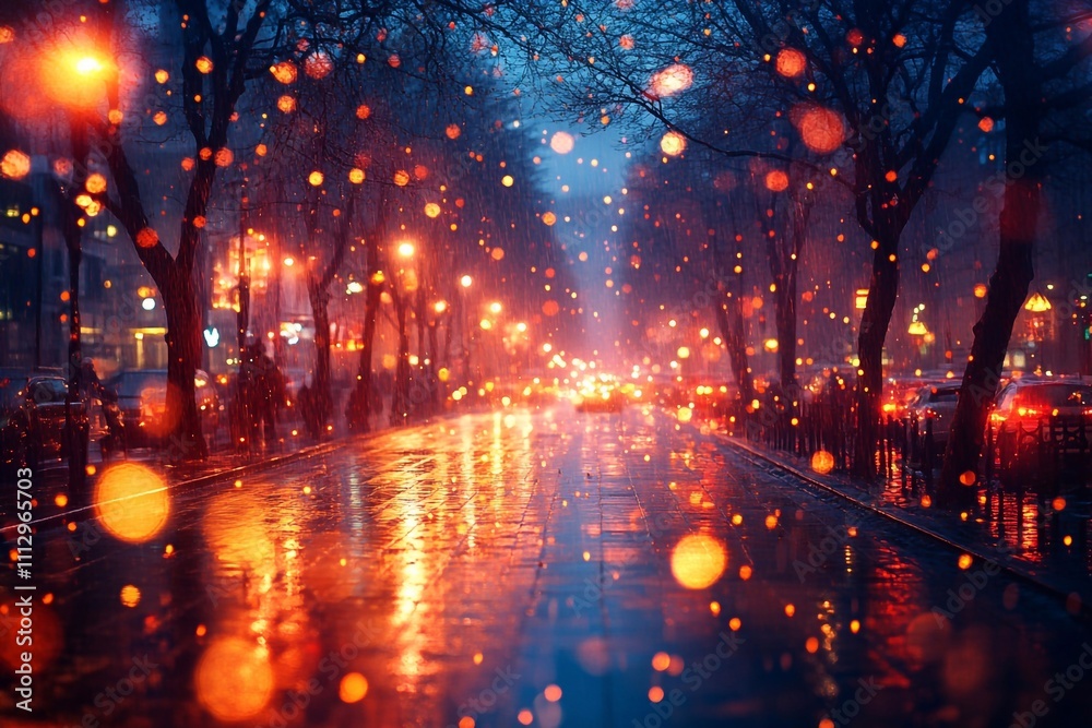 For added depth, the background can be blurred with a night city For added depth, the background can be blurred with a night city