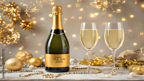 Wallpaper Mural Happy New Year 2025 drink design. Torontodigital.ca