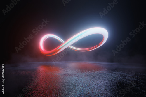Abstract background with plasma shape infinite symbol